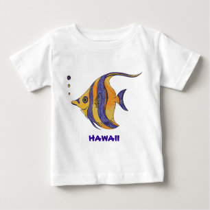 Camisa tropical dos peixes de Havaí