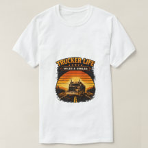 Camisa Trucker Life Miles And Smiles Retro Sunset