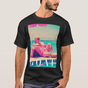 Camisa Trump Cabra Verão 2024 Retro Engraçado Rosa