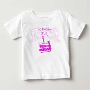 Camisa Tutu de 1º Aniversário de Menina