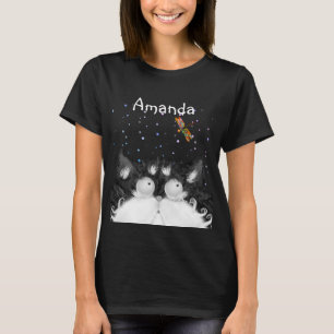 Camisa Tuxedo Cat Surprised by Dragonfly (Dark)
