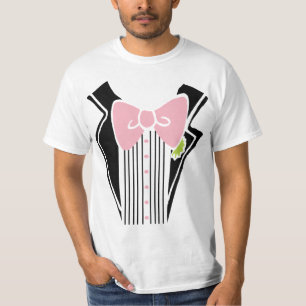 Camisa Tuxedo - Gravata Rosa