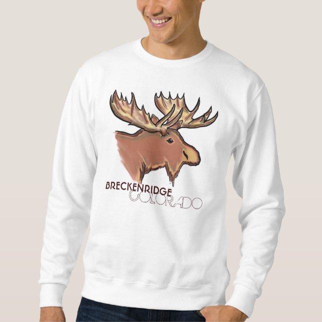 Camisa unisex dos alces marrons de Breckenridge (Frente)