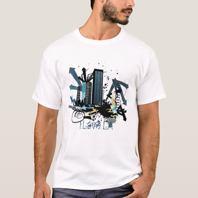 Camisa urbana dos grafites da cidade "eu amo o LA (Frente)