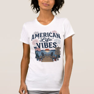 Camisa Vector do Lago Patriótico Vibes da Vida Ame