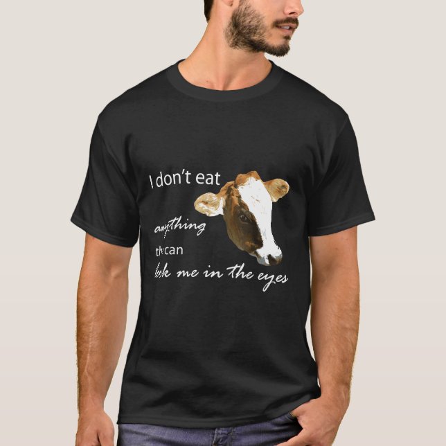 Camisa Vegetariana Vegana Estampa de Vaca (Frente)