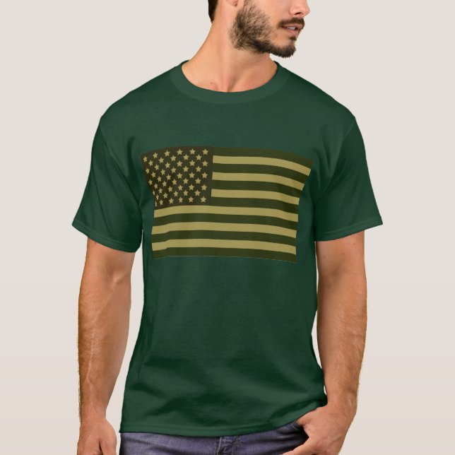Camisa verde da bandeira americana (Frente)