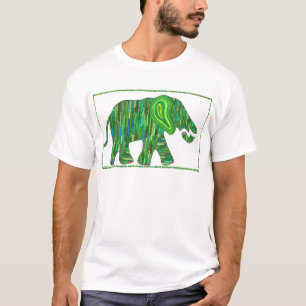 Camisa verde do elefante do jade de Jerry