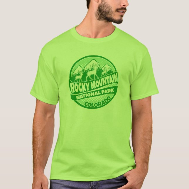 Camisa verde do Rocky Mountain Park Colorado (Frente)