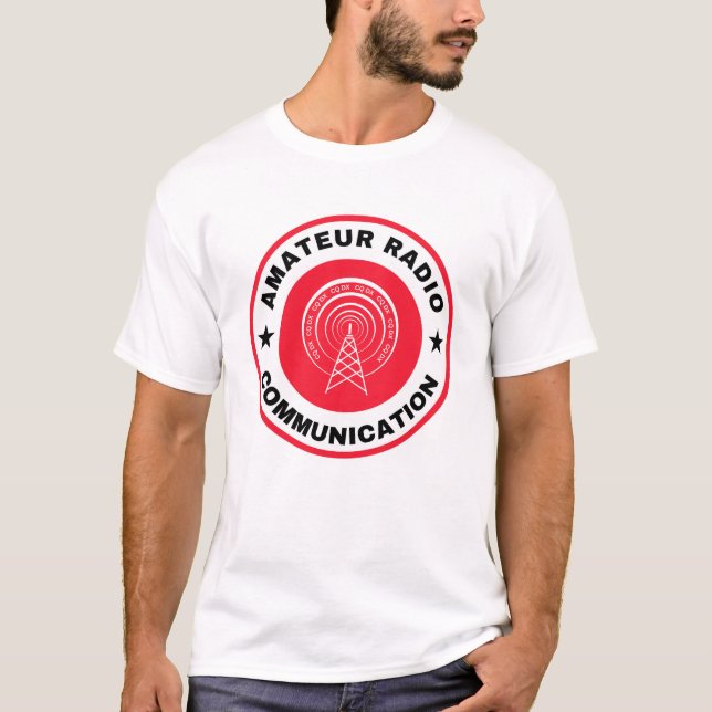 Camisa vermelha da comunicação rádio amadora (Frente)