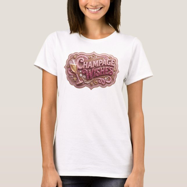 Camisa Vermelha da Moda com DESEJOS DE CHAMPANHE (Frente)