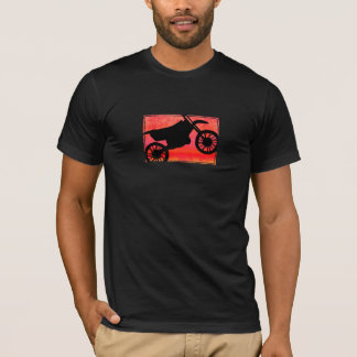 Camisa vermelha da silhueta T da bicicleta da