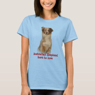 Camisa vermelha das senhoras do pastor australiano