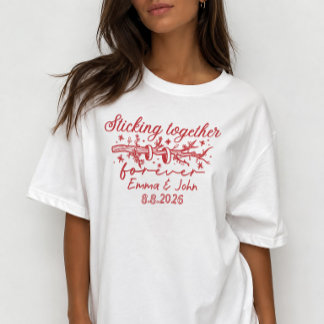 Camisa Vermelha de Casamento Personalizada Stickin