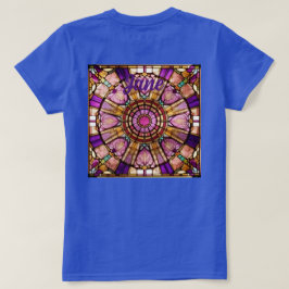 Camisa Vermelha de vidro rosa, Dourada e violeta,