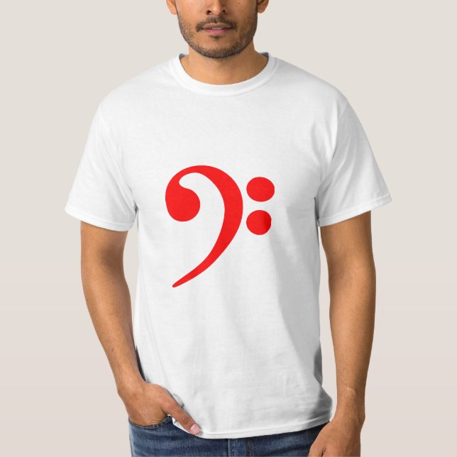 Camisa vermelha do Clef baixo T pronta para que (Frente)