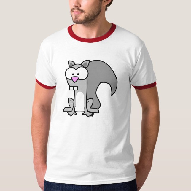 Camisa vermelha do esquilo da Capa (Frente)