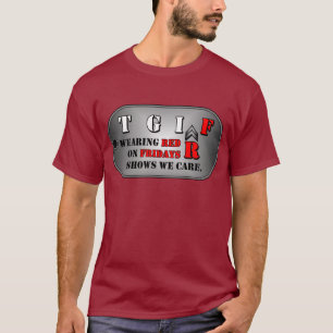 Camisa vermelha dos homens T de sextas-feiras