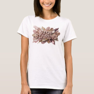 Camisa Vermelha Engraçada com Citação de PARAR DE