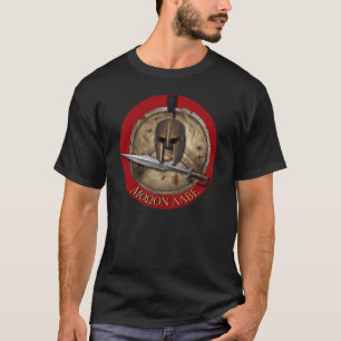 Camisa vermelha espartano do backg de Molon Labe