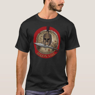 Camisa vermelha espartano do backg de Molon Labe