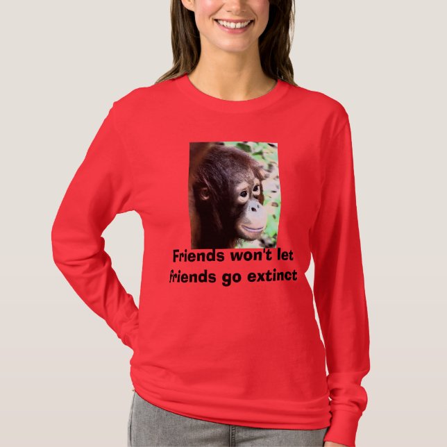 Camisa vermelha para macacos vermelhos (Frente)