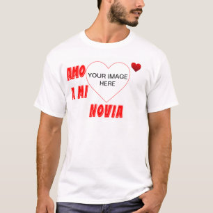 Camisa vermelha personalizada Amo A Mi Novia