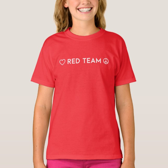 Camisa Vermelho da Equipe de Guerra Cores (Frente)