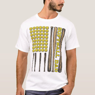 Camisa Vetor de Bastão e Bola de Softbol Pai Vinta