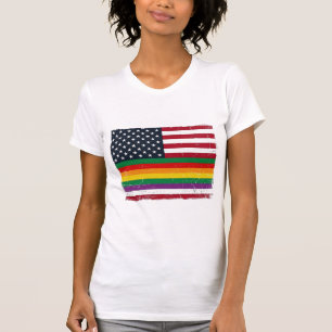 Camisa Vetorial com Desenho de Bandeira do Orgulho