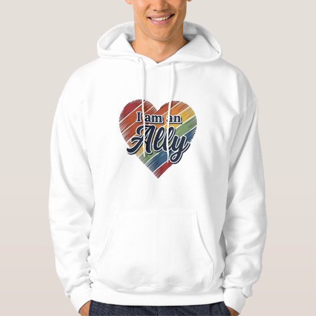 Camisa Vetorial Coração Aliado Arco-íris Design_1 (Frente)