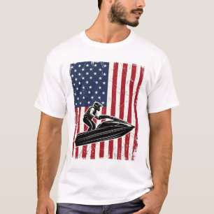 Camisa Vetorial da Bandeira Americana de Jet Ski V