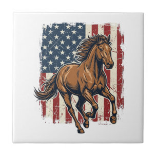 Camisa Vetorial de Desenho de Bandeira de Cavalo P