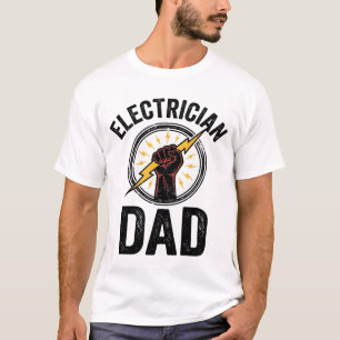 Camisa Vetorial de Gravura Vintage Pai Eletricista
