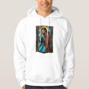 Camisa Vetorial Figura Religiosa Orando Vintage De
