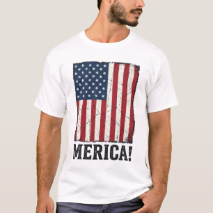 Camisa Vetorial Patriótica Bandeira Distressed Mer
