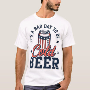 Camisa Vetorial Vintage de Cerveja Fria Patriótica