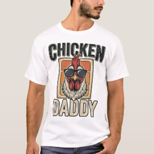 Camisa Vetorial Vintage de Galo Engraçado Chicken