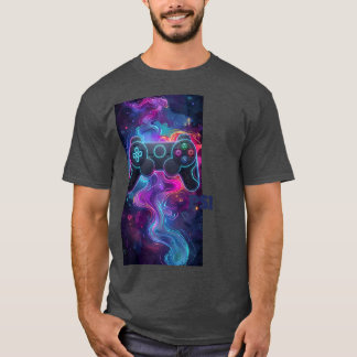Camisa Vibrante de Controle de Jogo Espacial Abstr