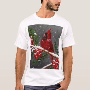 Camisa vibrante vermelha com desenho pintado à mão