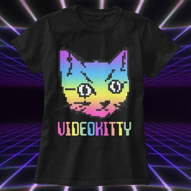 CAMISA VIDEO GATINHO PIXEL ART (Criador carregado)
