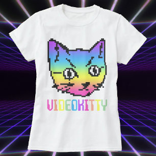 CAMISA VIDEO GATINHO PIXEL ART