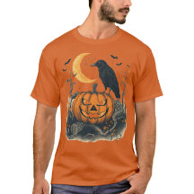 Camisa Vintage Abóbora Corvo Jack O Lantern Hallow