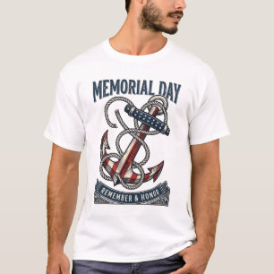 Camisa Vintage Âncora do Dia da Memória Lembrar Ho