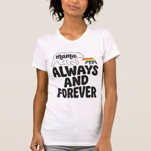 Camisa Vintage Arco-Íris Mamãe Urso Sempre E Para