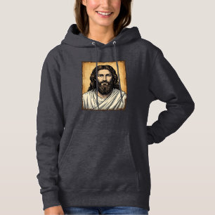 Camisa Vintage com Desenho de Retrato Religioso Gr