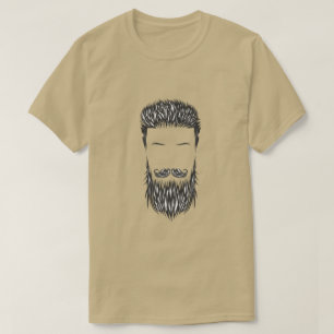 Camisa Vintage de Bigode Barba Sobrancelhas