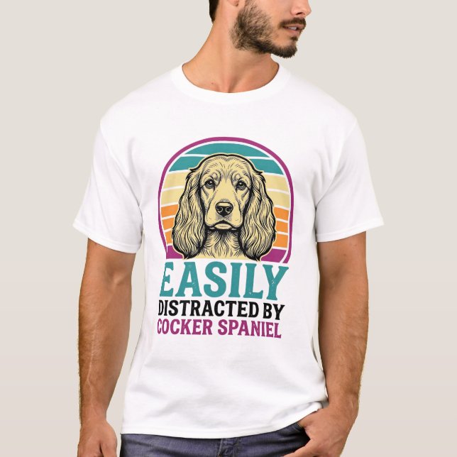 Camisa Vintage de Cachorro Cocker Spaniel Facilmen (Frente)