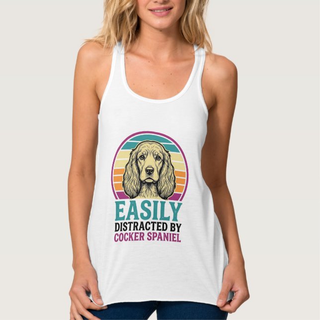 Camisa Vintage de Cachorro Cocker Spaniel Facilmen (Frente)