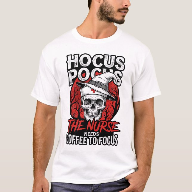 Camisa Vintage de Enfermeira de Halloween com Crân (Frente)
